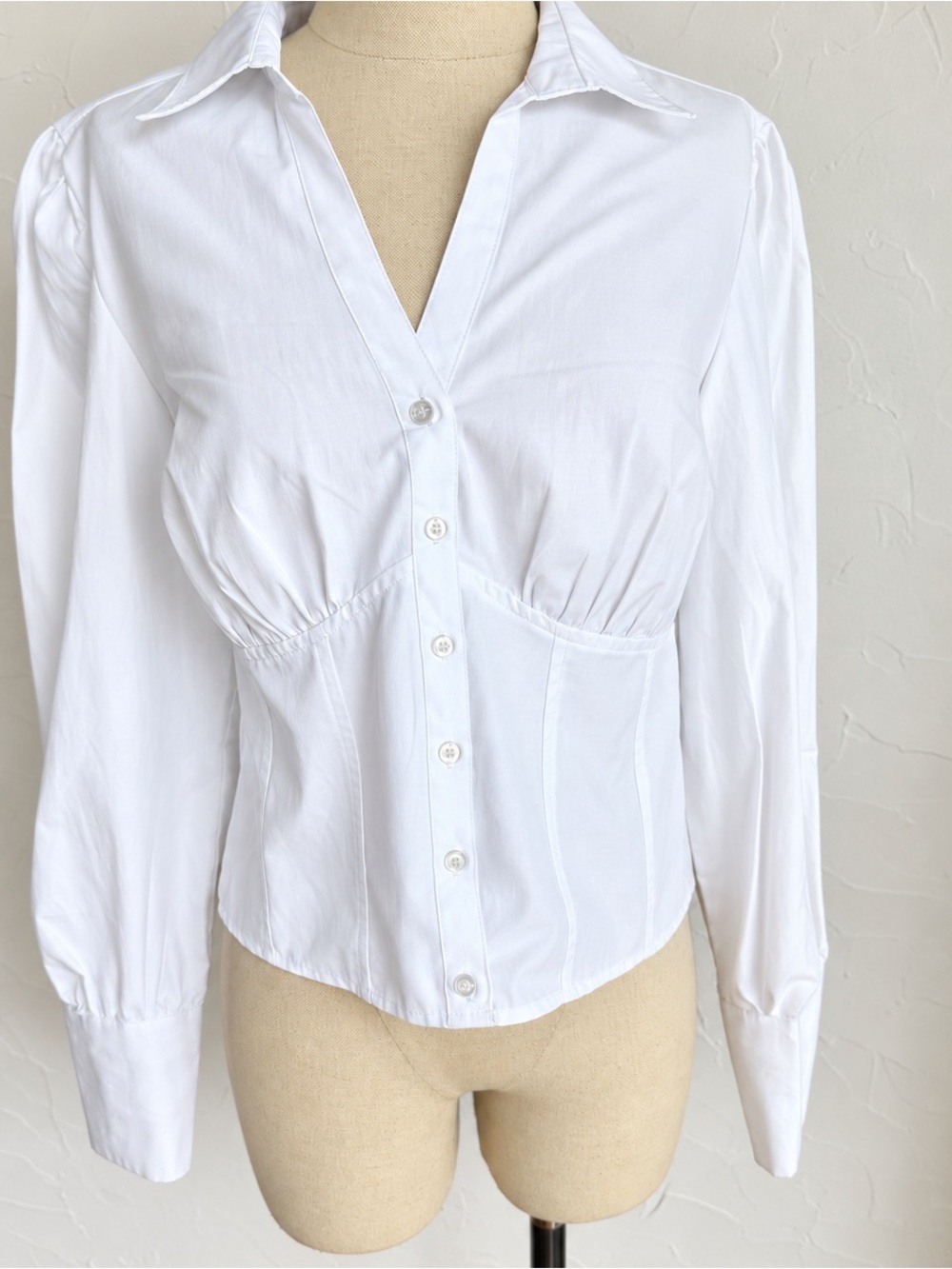 Classic White Button-Front Women's Shirt